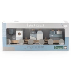 Label Label 木質小火車, 適用於18個月以上, 藍色, 1盒