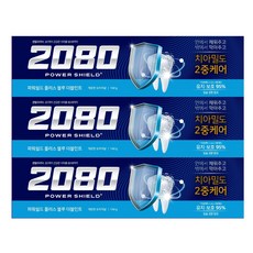 2080 파워쉴드 플러스 블루 더블민트 치약, 140g, 3개 구강/면도 2080 파워쉴드 플러스 블루 더블민트 치약, 140g, 3개 구강/면도