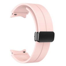 Gelsen Galaxy Watch 4/5/6專用束帶矽膠磁吸錶帶錶帶 曲線型 GDS7, GDS3淺粉紅色, 20mm