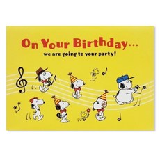 홀마크 스누피 생일 축하 입체 사운드 카드 815196, 혼합색상, 1개