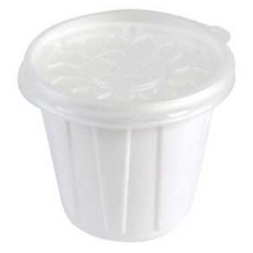 一次性醬杯 100p + 蓋子 100p 套裝 白色 大號 75 x 65 mm, 100組