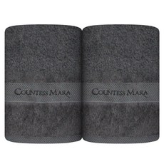 카운테스마라 송월타월 사선라인50 바스타올 250g, 그레이, 2개