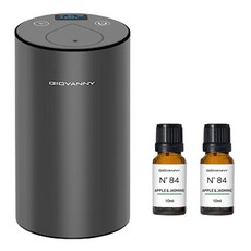 GIOVANNY 차량용 무선 아로마 디퓨저 + 오일 10ml 2p 세트, 애플 + 자스민, 1세트