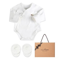 HappyOrganic 新生兒基本款包屁衣嬰兒服+腳套+禮盒組