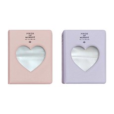 윰스 포토카드 수집 미니 콜렉트북 2종 세트, 핑크, 바이올렛, 64매