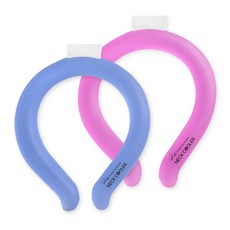 디유 콜드링 넥쿨 자연냉각 넥워머 쿨스카프 블루 + 핑크 세트 2 x 18 cm