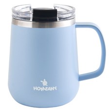 홈애니 마카롱 스텐머그컵 330ml, 스카이블루, 1개