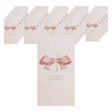 마켓감성 기프트 선물 편지 카드, 핑크 리본, 100개 핑크 리본, 100개