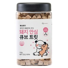 뽀시래기 강아지 동결건조 간식 돼지안심 큐브 트릿, 돼지 안심, 110g, 1개 - 뽀시래기강아지동결건조간식북어큐브트릿85g