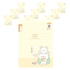 PENPIA 1000本小學書寫書裝訂筆記本, D 黃色, 10個