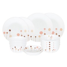 코렐 꽃솜 원형 4인 홈식기세트 14p, 혼합색상, 1세트