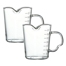 칼딘 내열유리 더블 푸어링 핸들 샷잔 90ml, 2개, 투명