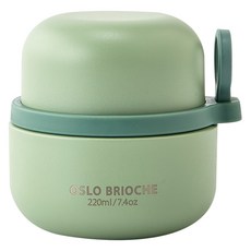 오슬로 스텐 316 브리오슈 보온 도시락 푸드자, 그린, 220ml, 1개