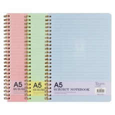 OXFORD 서브젝 절취스프링 좌철 노트 A5 3종 x 80p 세트, Pink + Green + Blue, 1세트 혼합색상, 1세트