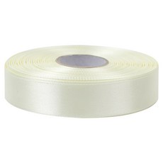 유광 단면 공단 리본 25mm, 03 크림, 1개, 45m