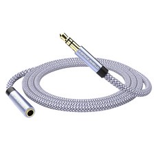 SPACE SHIELD 3.5mm 3 極 AUX 立體聲耳機音訊延長線, 1個, 灰色, 1m