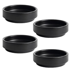 벤자민 무광 파스텔 컬러 리드 종지 찬기 8cm, 블랙, 4개