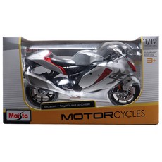 Maisto 1:12鈴木隼2022款摩托車公仔, 合金銀
