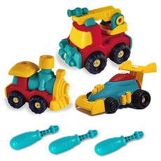 Joy Kids DIY 車輛製作創意工具玩車 3 件套, 隨機出貨, 1組
