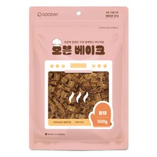 굿데이 강아지 오븐 베이크 간식, 황태, 500g, 1개 - 강아지