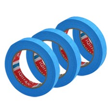 iQIHAN 칼라 마스킹 종이테이프 15mm x 15m, 블루, 3개