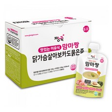 짱죽 맛있는 맘마짱 스파우트형 닭가슴살아보카도묽은죽 이유식, 120g, 10개, 혼합맛(닭가슴살/아보카도) - 키즈죽