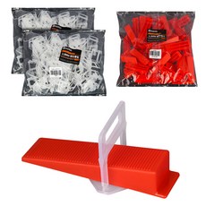 MONESPACE 磁磚平夾1.0mm 200p+楔子100p一套, 1組