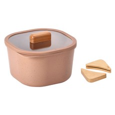 네오플램 피카 오브제 인덕션 IH 컴포트 양수 테라코타 냄비 + 우드그립 2p 세트, 16cm, 토스트넛, 1세트