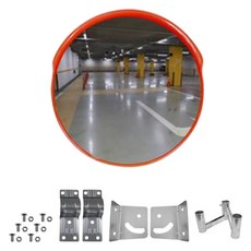 신도산업 PC 반사경 B타입 + 양날개브라켓 세트, 주황(반사경), 1세트