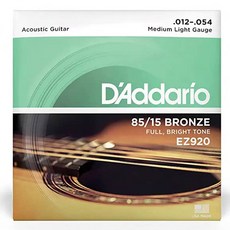 D'Addario 原聲吉他琴弦張力表 6 件套 EZ920, 單性, 1組
