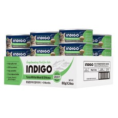 INDIGO 고양이 그레이비캔, 80g, 24개, 혼합맛(흰살참치/멸치치어)