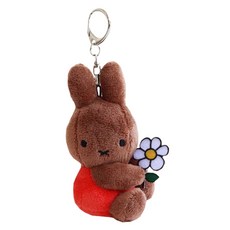 拿著花的Miffy縫製玩偶, 棕色, 8cm, 1個
