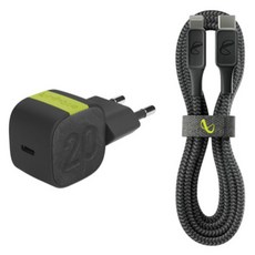 인피니티랩 PD3.0 20W C타입 고속충전기 어댑터 + 100W C타입 케이블 세트, 블랙, 1세트