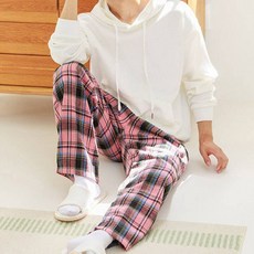 민트코코아 코지체크 밴딩 파자마 9부바지