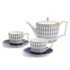 WEDGWOOD 文藝復興金茶具, 1組, 茶壺+杯子+碟子, 混色
