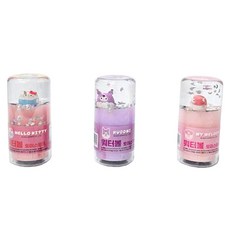 그린피앤에스 산리오캐릭터즈 워터볼 토이스탬프 3종, 빨간색, 보라색, 분홍색, 1세트