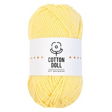니뜨 코튼돌 뜨개실 50g, 1개, 3파스텔옐로우 3 파스텔옐로우, 1개