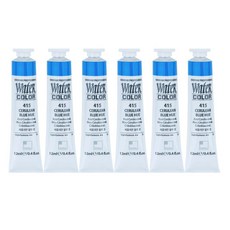 신한화구 전문가 수채화 Tube 415 세룰리안 블루 휴 6p, 12ml, 1색 12ml, 1색