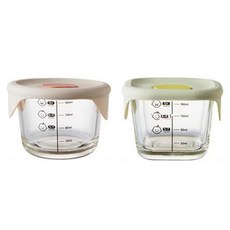 LocknLock 樂扣樂扣 副食品調理盒6件組, 230ml, 粉色圓形，綠色方形, 1組
