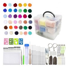 Madakkumi 羊毛氈36色+工具+收納盒 入門套組, 1套, 混合色