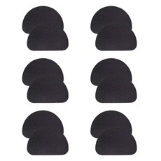 쓰리썬 다용도 신발 밑창 미끄럼방지 패드 반원형 3mm, 블랙, 12개