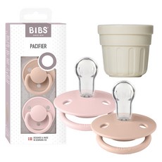 BIBS 豪華矽膠側邊 2p + 專屬帽套, 1組, 均碼（小於 36 個月), 9 腮紅與花朵