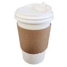 생활을그리다 무인쇄 종이컵 390ml + ps 뚜껑 화이트 + 홀더 무지 세트, 1개입, 50세트