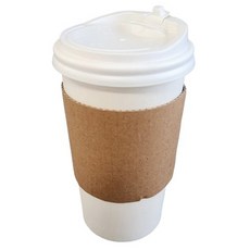 생활을그리다 무인쇄 종이컵 470ml + ps 뚜껑 화이트 + 홀더 무지 세트, 50세트