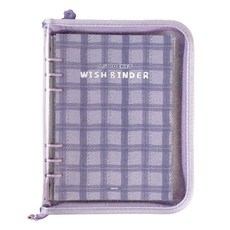 Recoz A5 Wishbinder 封面桃色模糊拉鍊日記本 6 孔, 04 紫色格紋, 1個