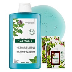 클로란 아쿠아민트 딥클렌징 쿨링 샴푸 400ml + 퀴닌 샴푸 7ml x 2p 세트, 1세트