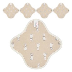 eechae 有機米色兔子一體成型棉質衛生棉護墊, 1入, 5個