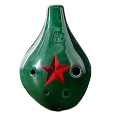 JK星空6孔中音C陶笛, 短茅斯（綠星), 單品, 1個