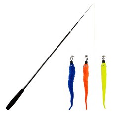 Maa貓釣竿1.8m+3蛇套裝, 1組, 黑色（釣竿)，隨機出貨（蛇)
