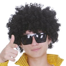 파티공구 삐에로 가발, 블랙, 1개